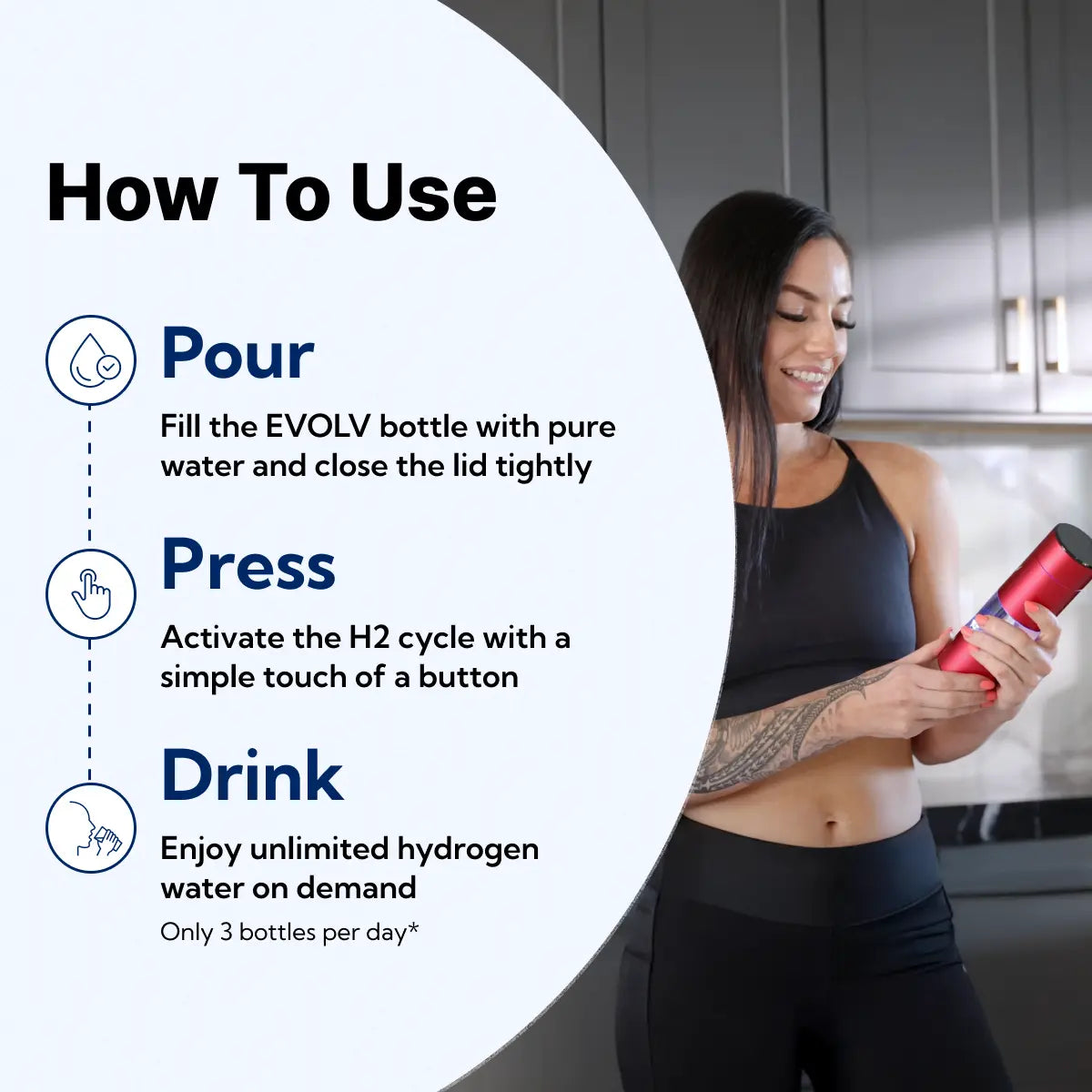 EVOLV Hydrogen Water Bottle